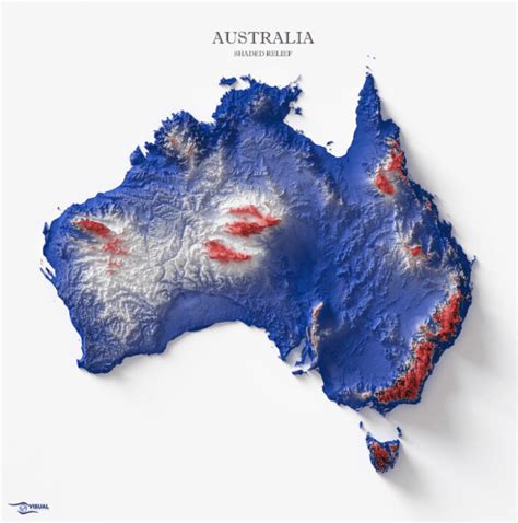 Map Shaded Relief Map Of Australia Australia Map Relief Map Map ...