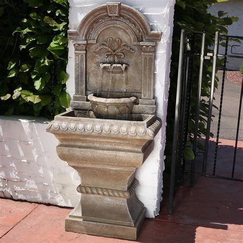 Sunnydaze Ornate Lavello Standing Wall Fountain - Outdoor Water Fountain & Waterfall Feature for ...