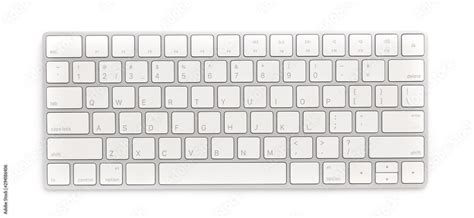 Top view keyboard isolated white background Stock Photo | Adobe Stock