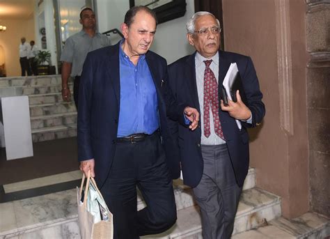 Nusli Wadia, director, Tata Motors and Subodh Bhargava, director of Tata Motors leave Bombay ...