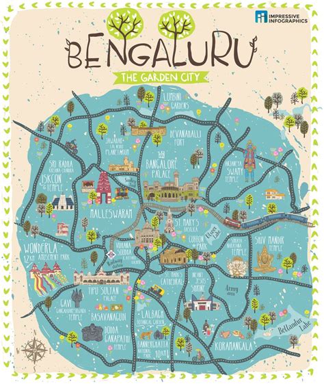 Bangalore City Map Art Print by Impressive Infographics | City maps illustration, Tourist map ...