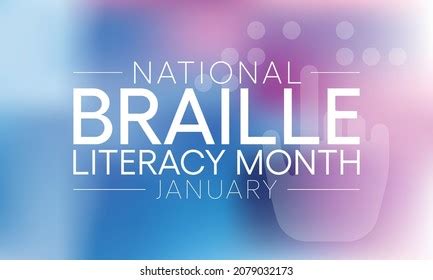 National Braille Literacy Month Observed Every Stock Vector (Royalty ...