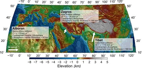 Geographic overview of regions with continental collision. Three... | Download Scientific Diagram