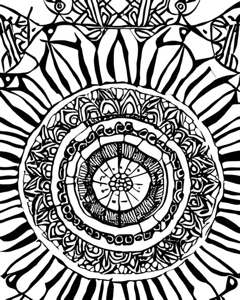 Coloring Page Black and White Mandala · Creative Fabrica