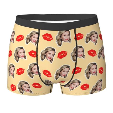 Personalized Funny Face Men's Boxers with Kiss Gift for Him - CALLIE ...