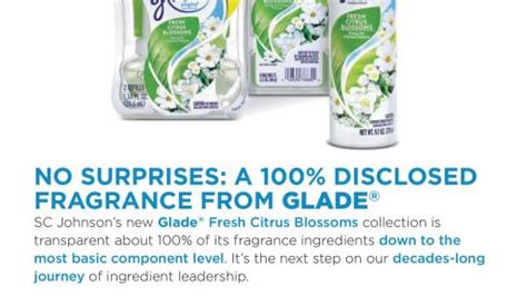 SC Johnson Introduces Industry-First 100 Percent Fragrance Transparency with New Glade® Fresh ...