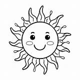 Premium Vector  Cartoon sun coloring Page sketch template