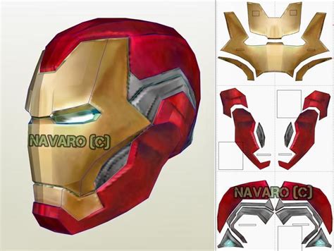 Iron man mk 85 helmet foam template iron man cosplay helmet iron man ...