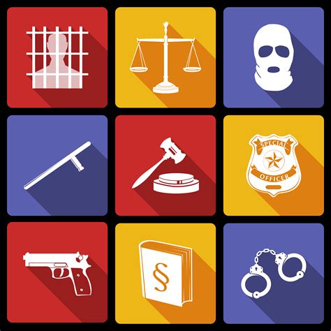 Law and Justice Icons Flat 438632 Vector Art at Vecteezy