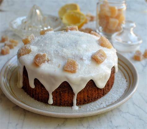 Frosted Ginger Cake with Crystallised Ginger - Lavender and Lovage