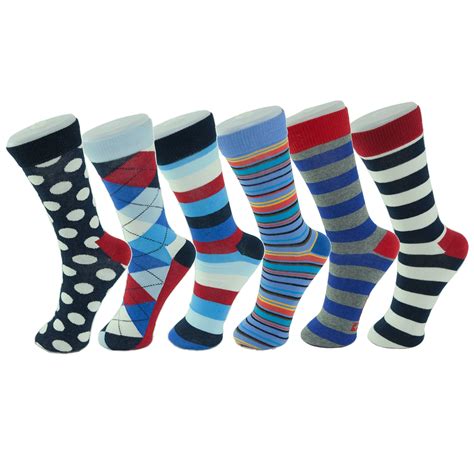 Alpine Swiss 6 Pack Mens Cotton Dress Socks Mid Calf Argyle Pattern ...