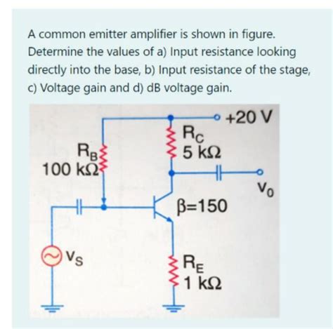 Solved A common emitter amplifier is shown in figure. | Chegg.com