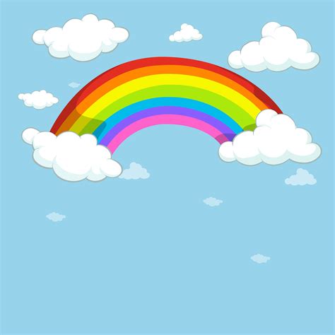 Blue sky with colorful rainbow 372532 Vector Art at Vecteezy