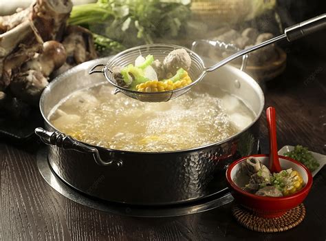 Steaming Delicious Mushroom Soup Hot Pot Background, Heat, Hot Pot ...