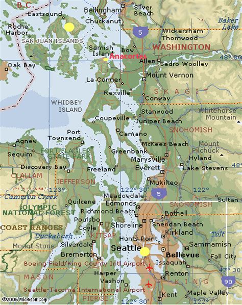 Washington State - West Coast Map - anacortes washington • mappery