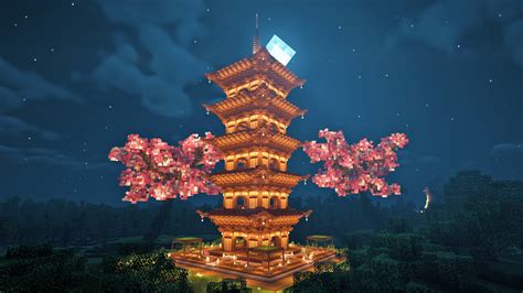 Minecraft: How to build a Ultimate Japanese Pagoda Minecraft Map