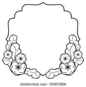 Black White Square Frame Flowers Copy Stock Illustration 703957804 ...