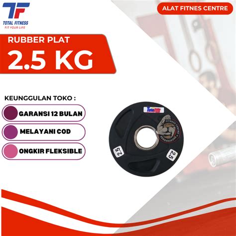 Jual Alat Olahraga Angkat Beban Rubber Plat 2,5 Kg Total Fitness ...