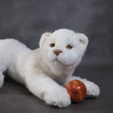 Realistic lion toy/ stuffed lion/ plush lion/ white lion/ | Etsy