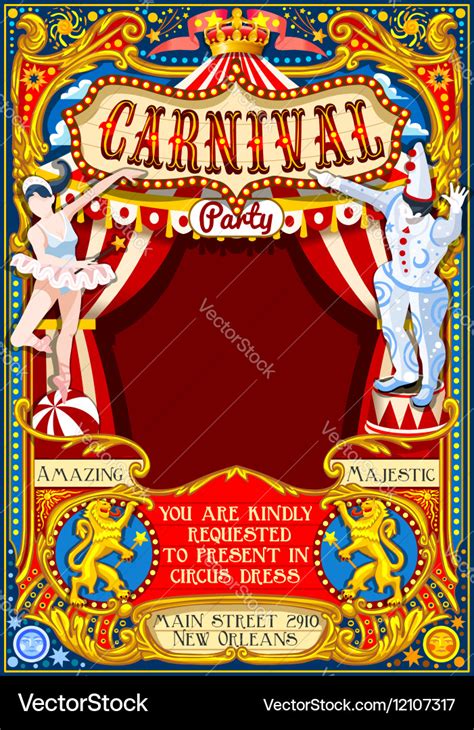 Circus carnival theme vintage 2d aurielaki Vector Image