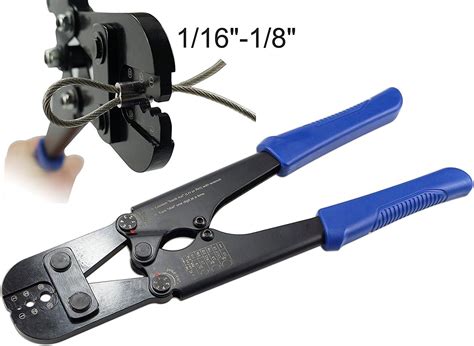 MUZATA Hand Crimper Tool for Stainless Steel Cable Railing Fittings for 1.6MM,2MM,2.4MM,2.8MM ...