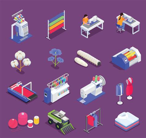 Textile Mill Icons Set 4453581 Vector Art at Vecteezy