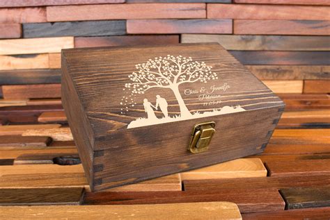 Wood Memory Box Rustic Wooden Keepsake Box Personalized | Etsy