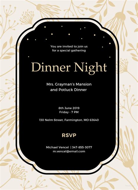 Free Dinner Invitation Template in MS Word, Publisher, Illustrator, Apple Pages | Template.net