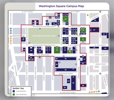 NYU washington sq. campus map | Campus map, Washington square park, Washington square