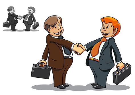 Businessman meeting cartoon characters 11154113 Vector Art at Vecteezy