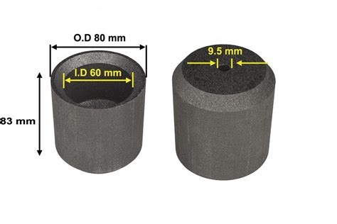 Graphite Crucible:80 mmOD x 60 mm ID x 83mm Height with 9.5mm pour hole for casting - EQ-GR60-83-LD