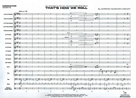 THAT'S HOW WE ROLL | By Composer / Performer, Goodwin, Gordon, Jazz Ensemble (Big Band) | Marina ...