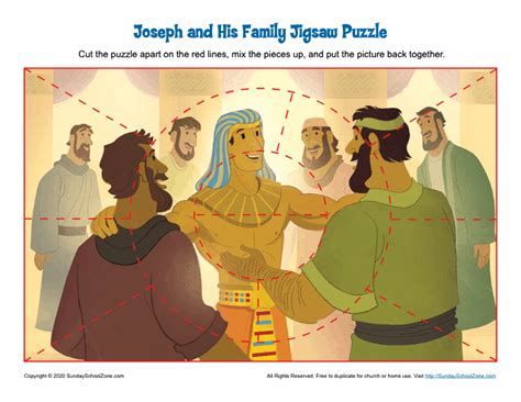 Joseph and His Family Bible Activities on Sunday School Zone