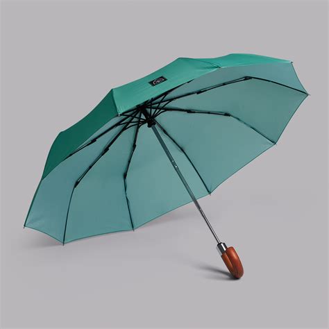 Recycled Turquoise Compact Umbrella - Rain and Son - Classic and Stylish Umbrellas