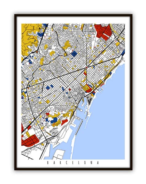 Barcelona Map Art / Barcelona, Spain Wall Art / Print / Poster / Modern Home Decor - Etsy