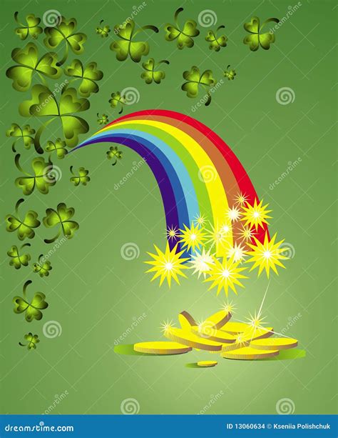 St.Patrick S Day Background with Rainbow Stock Vector - Illustration of ...