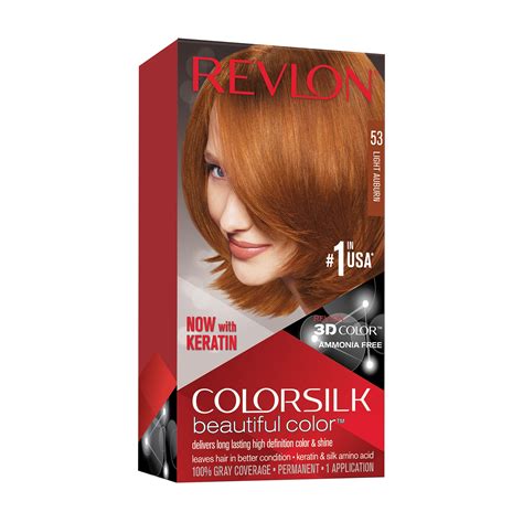 Revlon ColorSilk Beautiful Color Permanent Hair Color, 53 Light Auburn, 1 count - Walmart.com