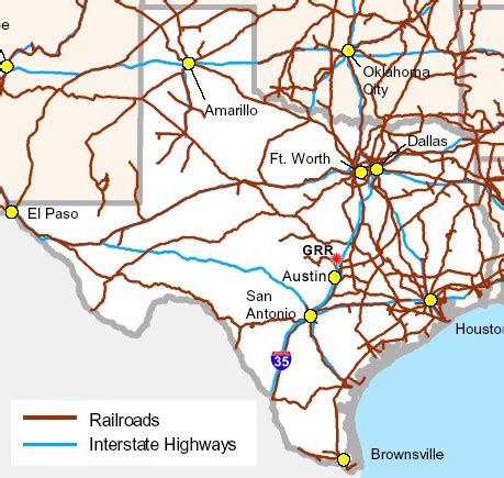 Texas State Railroad Map