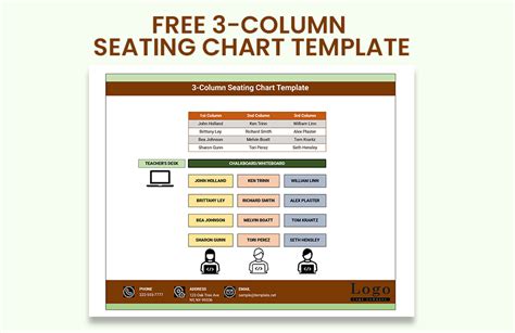 3-Column Seating Chart Template - Google Sheets, Excel | Template.net