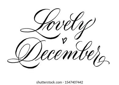 Lovely December Calligraphy Illustration Art Stock Illustration ...