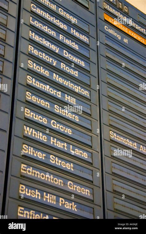 Train station departure board Stock Photo - Alamy