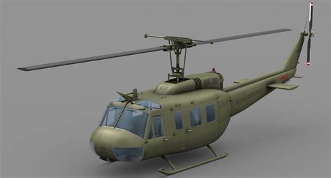 bell uh-1d huey helicopter 3d model