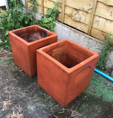 Large terracotta pots square | in Rainham, London | Gumtree