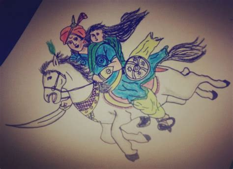 Jhansi Ki Rani Photo Drawing - Kenjutaku