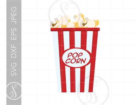 Popcorn Bucket SVG Popcorn Bucket Svg Clipart Download Popcorn Bucket Cut File Popcorn Bucket ...