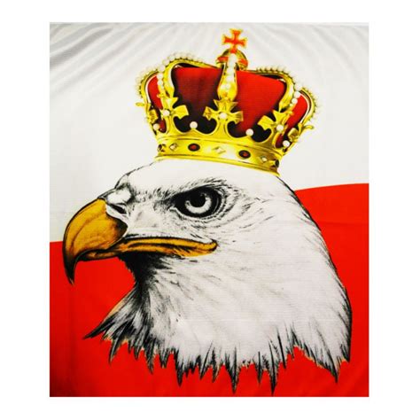 FLAGA POLSKI Z ORŁEM W KORONIE UNIKAT 125x75cm lub 102x63cm - Sklep Wisan