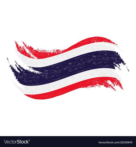 National Flag Of Thailand, Designed Using Brush Strokes,Isolated On A ...