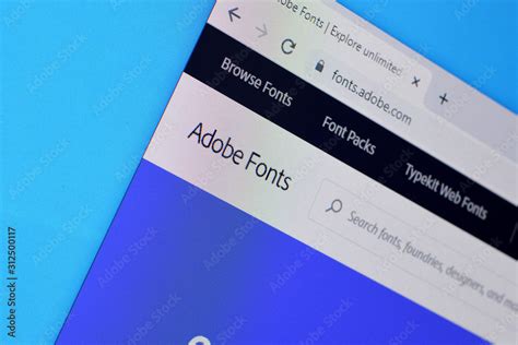 Web page of adobe fonts product on official website on the display of ...