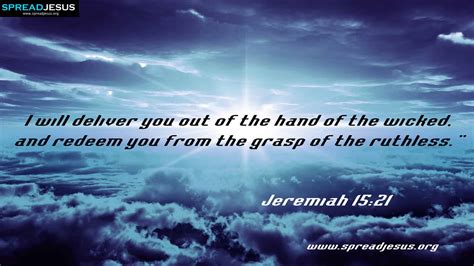 Jeremiah 15:21 BIBLE QUOTES HD-WALLPAPERS I will deliver you