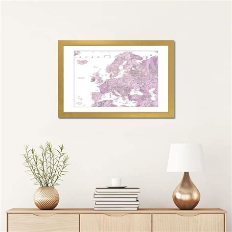 iCanvas "Detailed Map Of Europe In Purple Watercolor" by blursbyai - Bed Bath & Beyond - 37374776